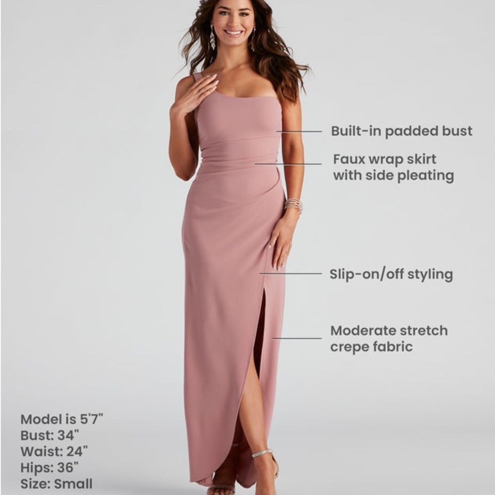 Iris Long Formal Mauve Dress, Sz S, NWOT - Picture 4 of 8